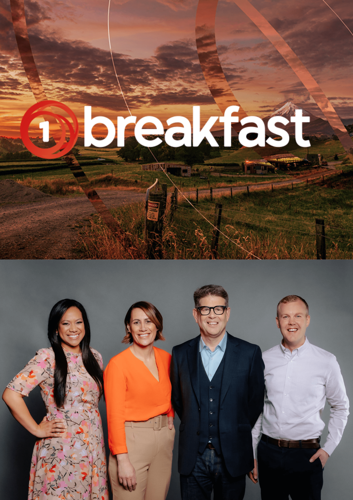 TVNZ Breakfast logo and presenters