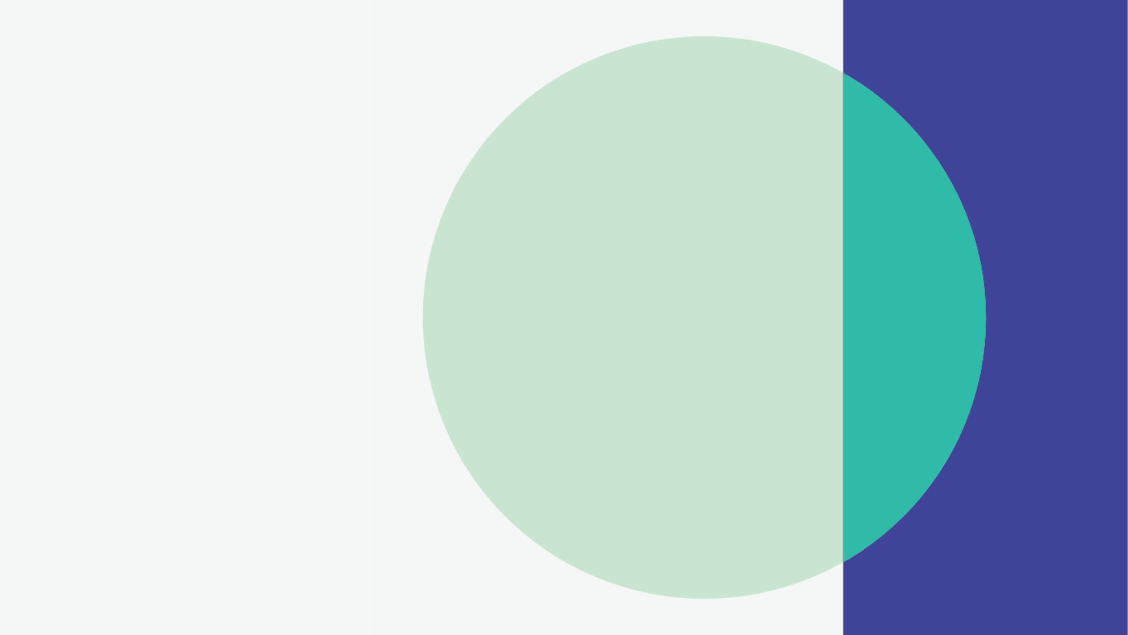 An image of a light blue circle, which overlaps with a violet square, with a teal intersection.