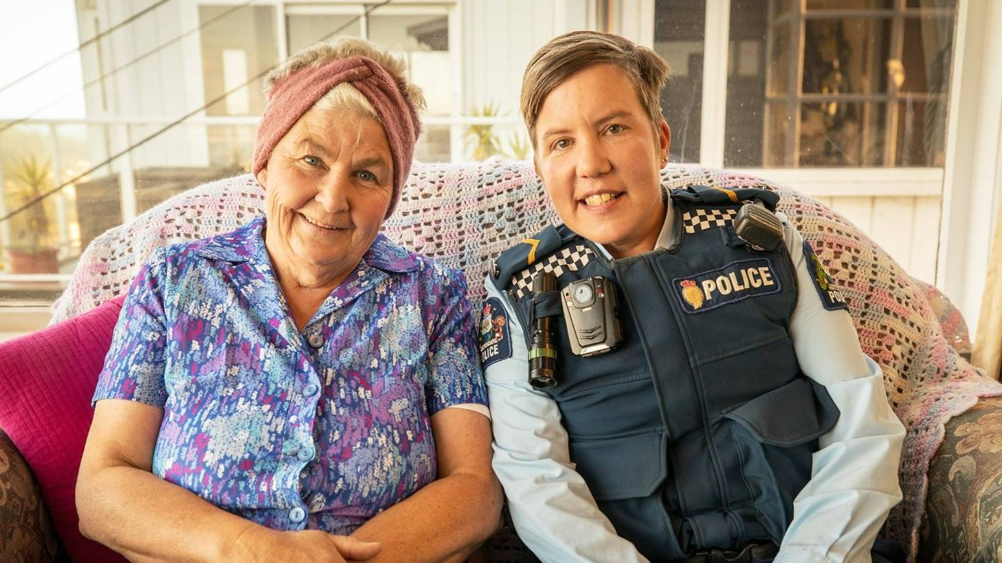Lynda Topp plays Karen O'Leary's onscreen mum in Wellington Paranormal. Photo / Supplied